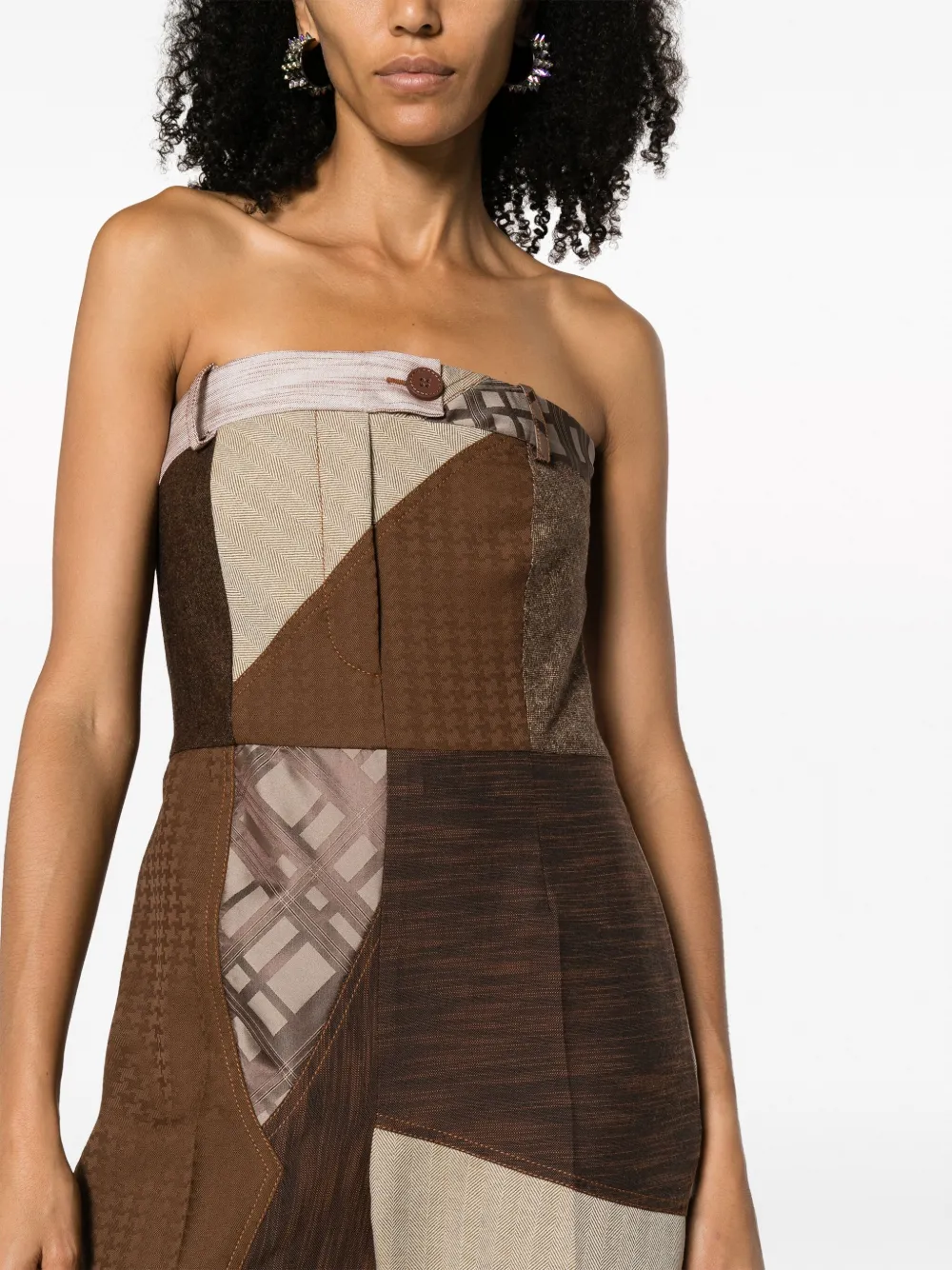 Moschino Jumpsuit met patchwork Beige