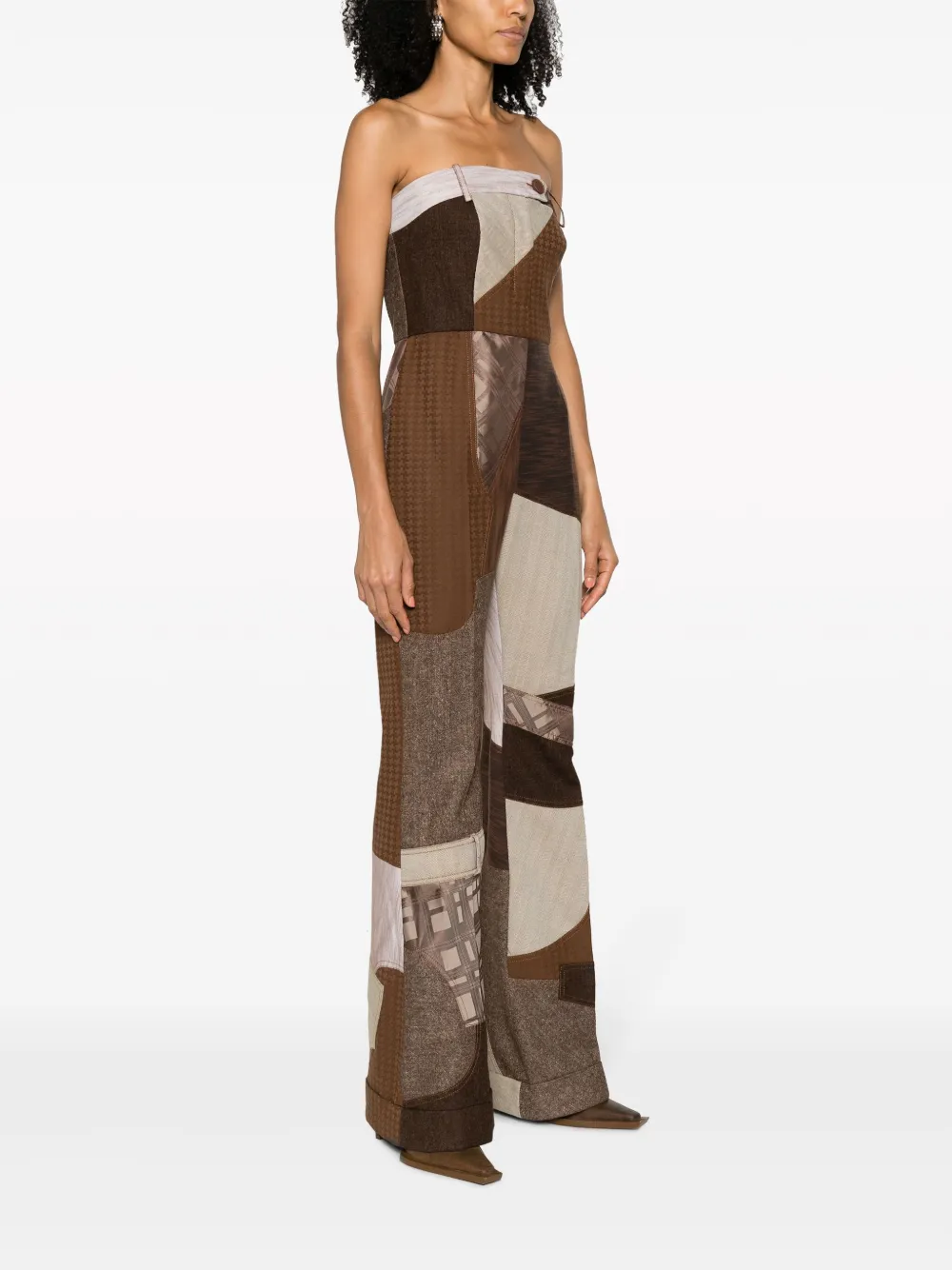 Moschino Jumpsuit met patchwork Beige
