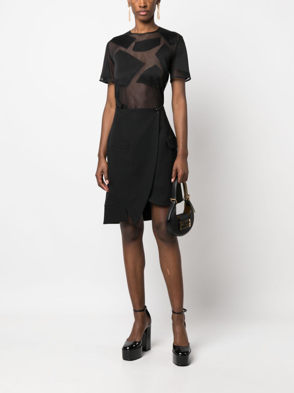 Moschino Asymmetrische mini-rok - Zwart