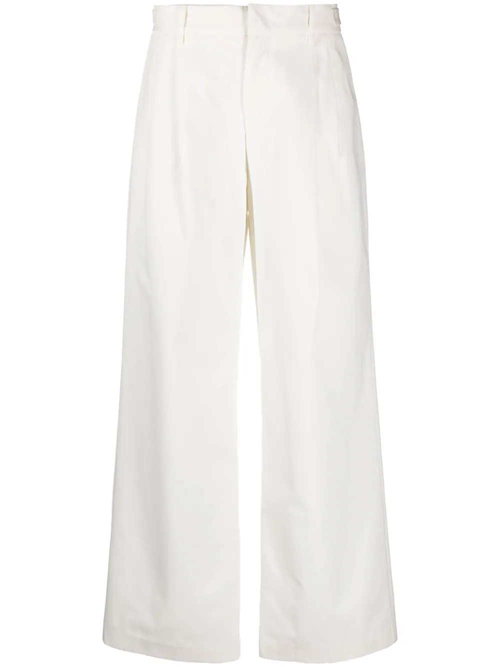 Amen Wide-leg High-waisted Trousers In White