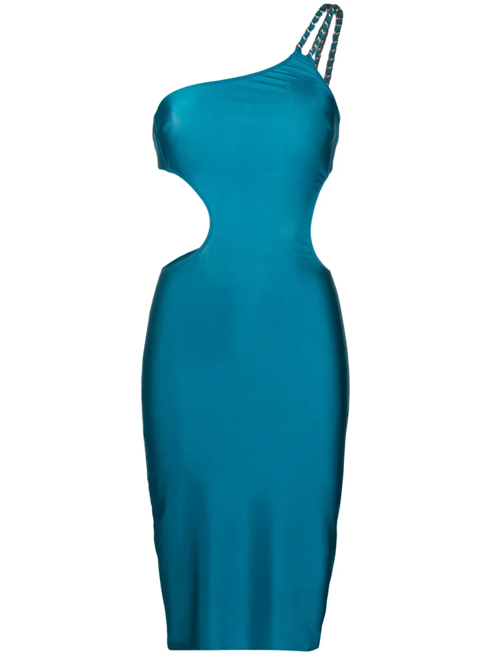 Amen Cut-out One-shoulder Midi Dress In Blue