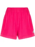 Moncler logo-patch velour shorts - Pink