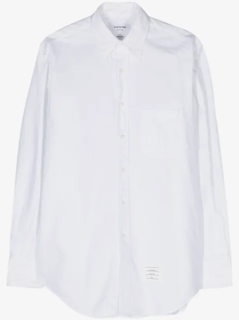 Thom Browne logo-patch cotton shirt