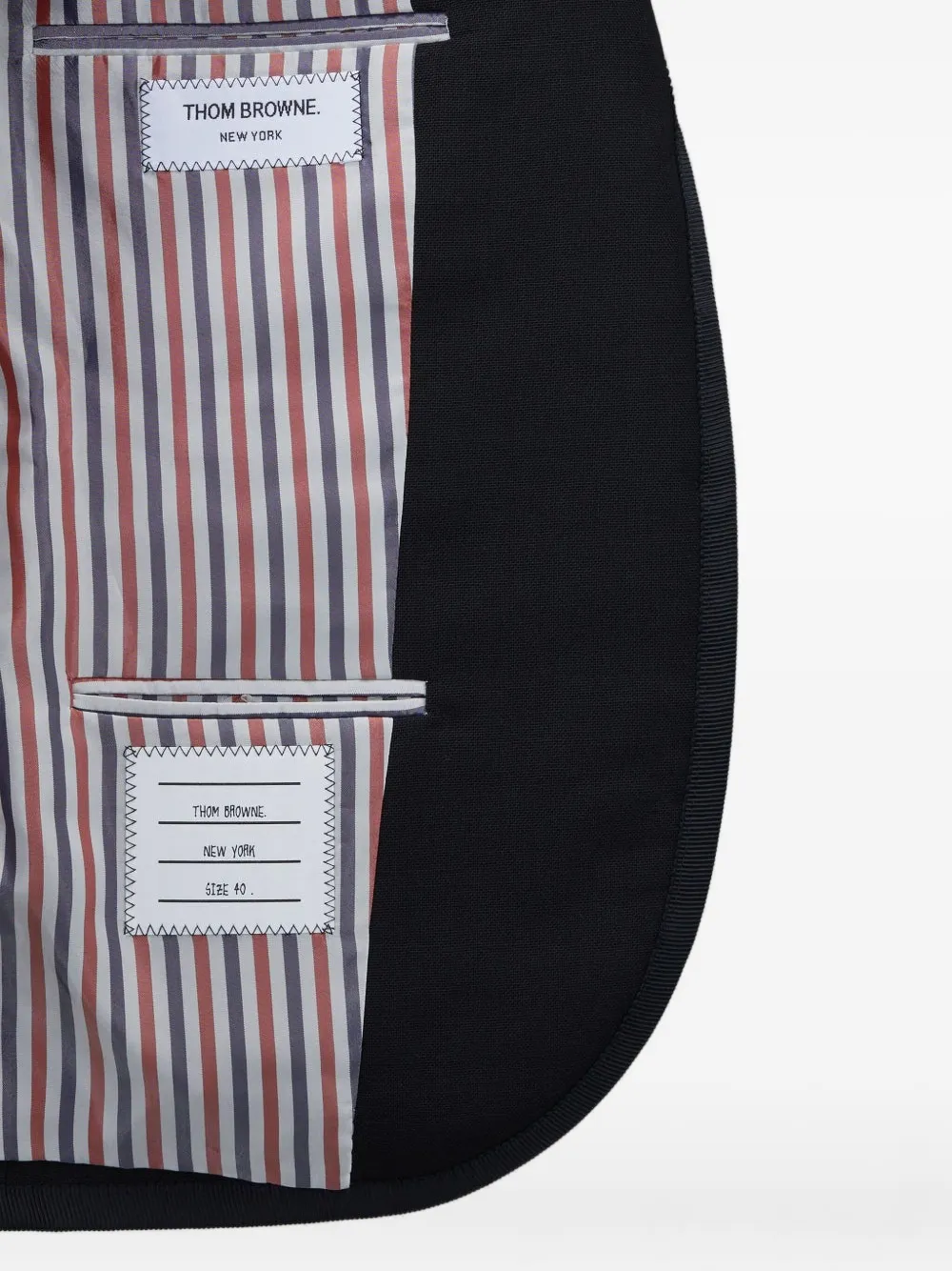 Thom Browne Getailleerd jack met gekerfde revers Zwart