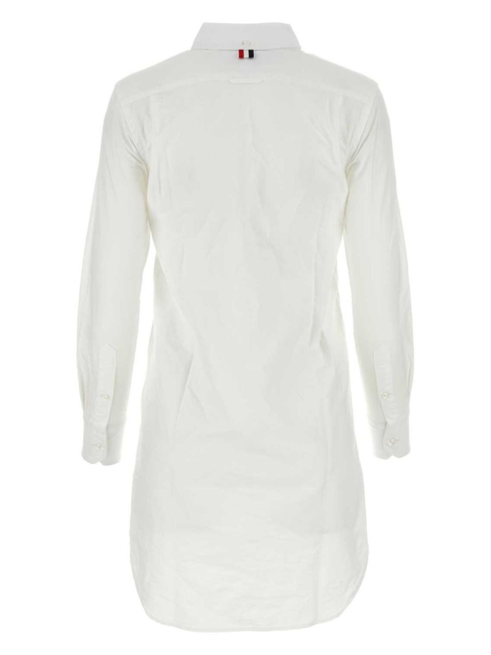 Thom Browne crinkled cotton shirtdress - White