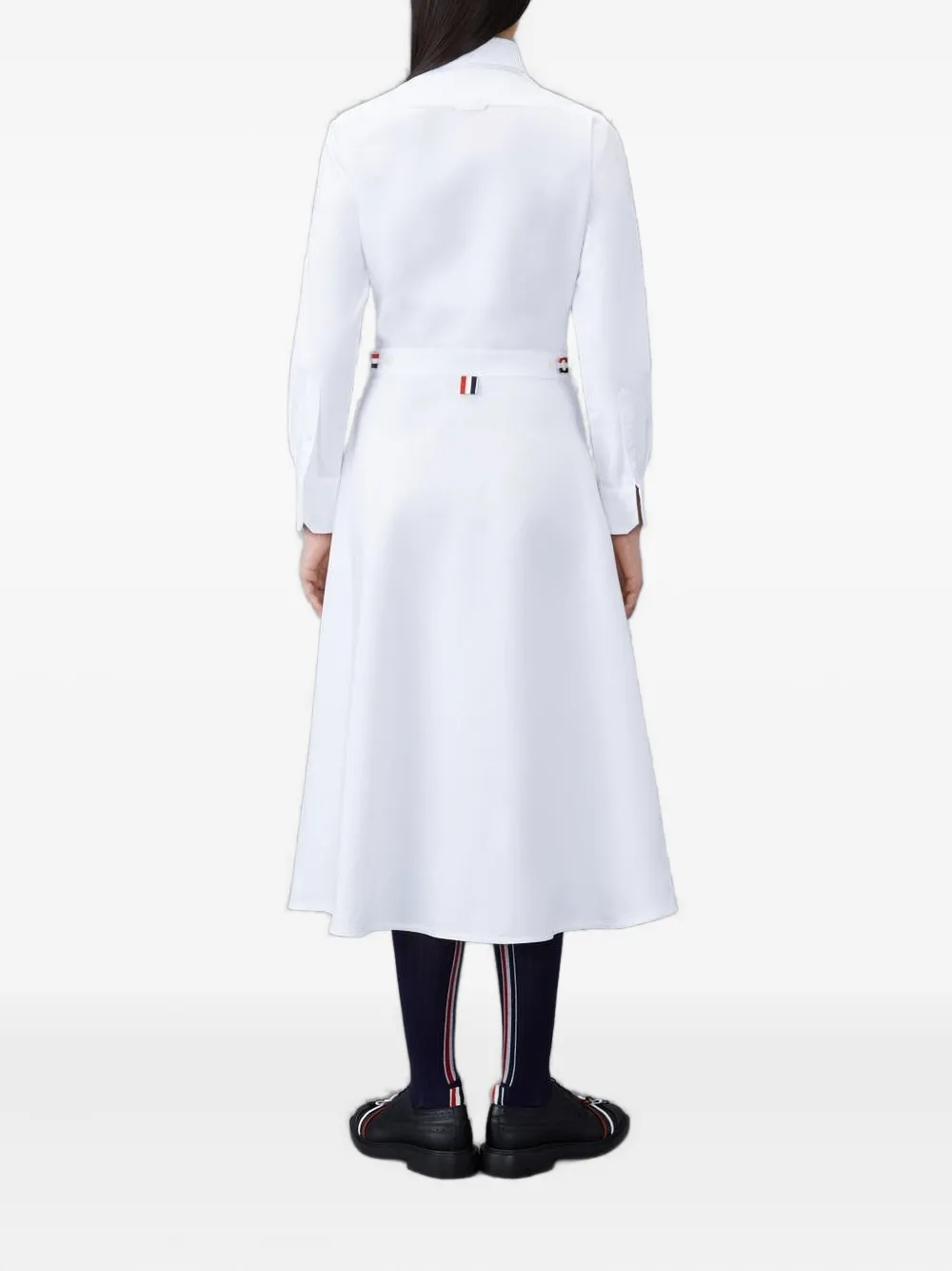 Thom Browne Button-fastening Midi Dress In White