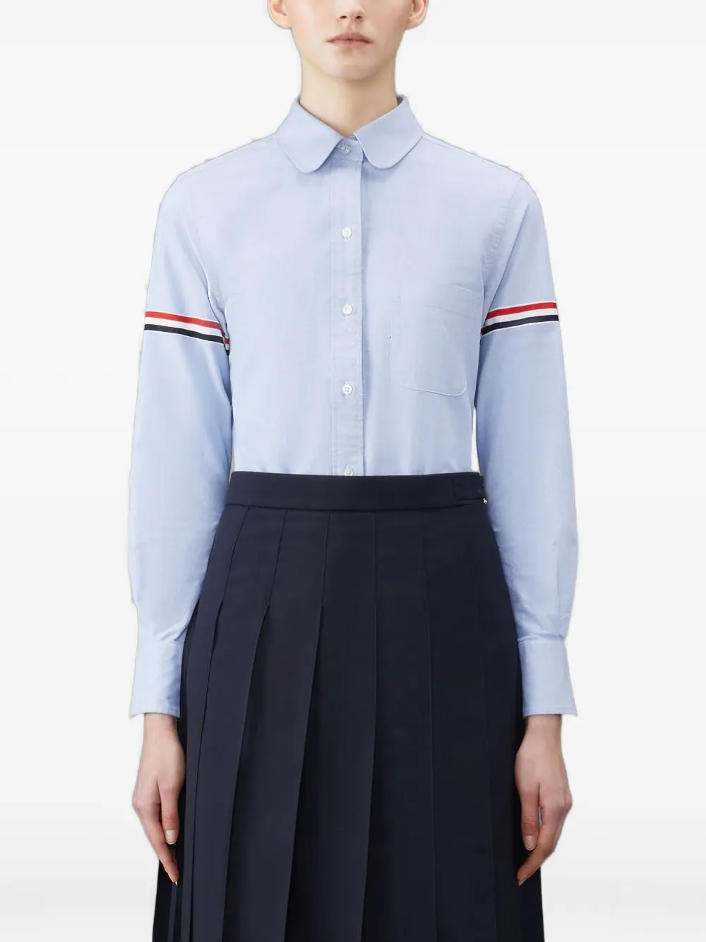 Thom Browne grosgrain-arm oxford shirt | Blue | Image 1