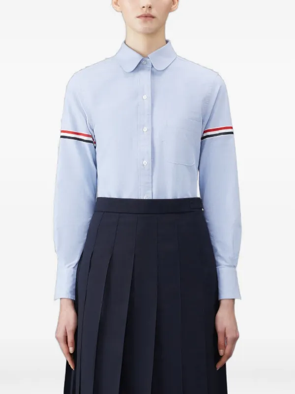 Thom Browne Oxford Classic Shirt with Armbands in Blue