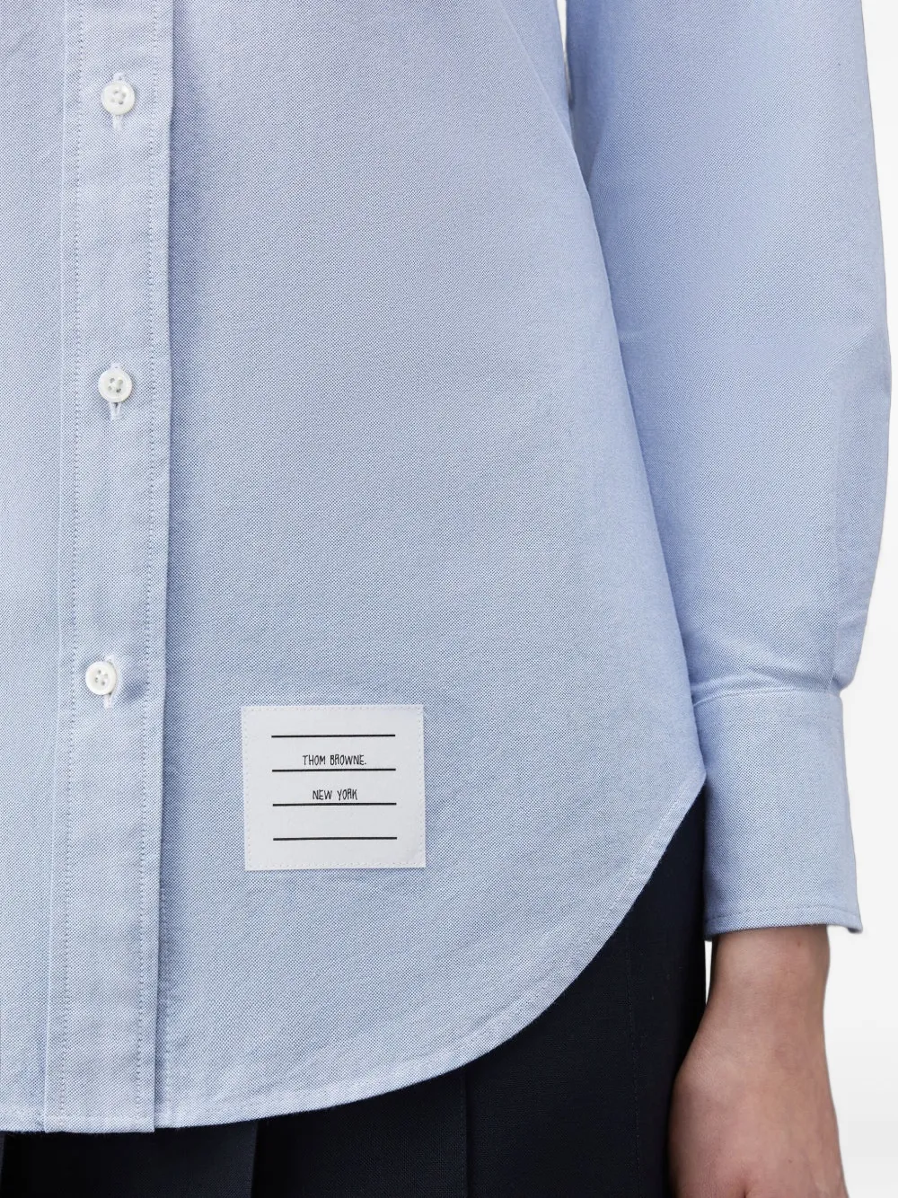 Thom Browne Oxford blouse met bewerkte mouwen Blauw