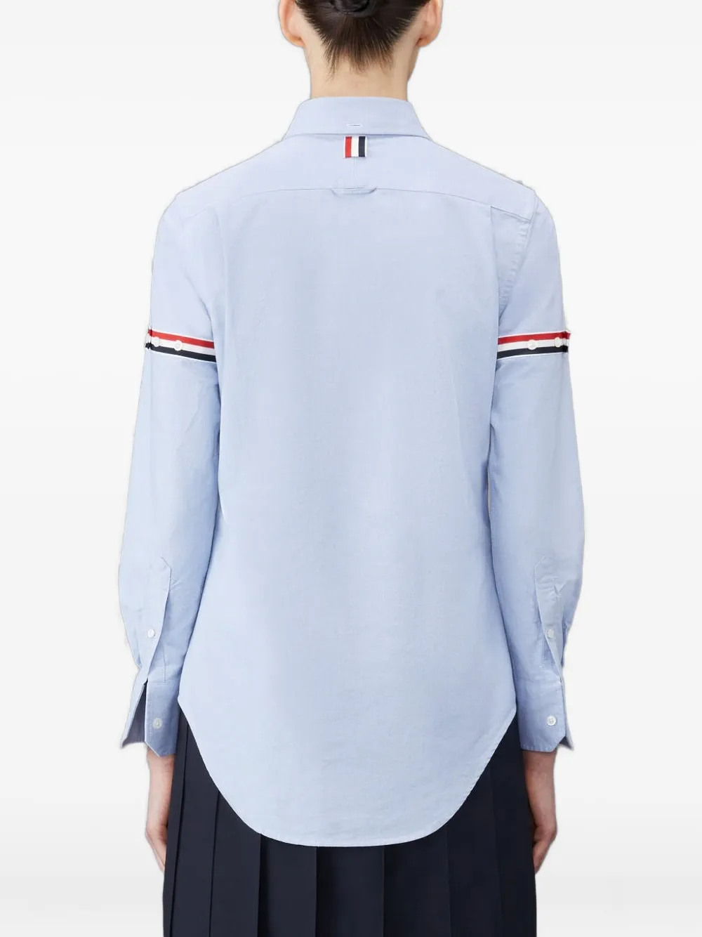 Thom Browne Oxford blouse met bewerkte mouwen - Blauw