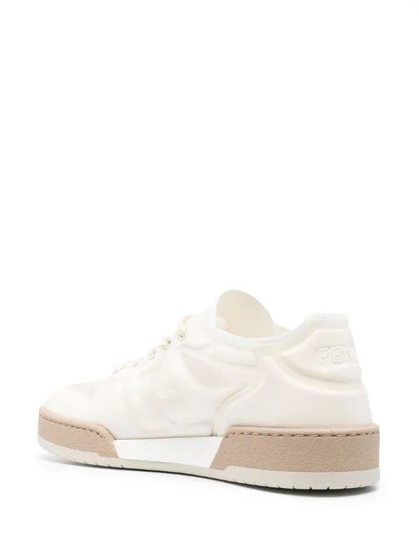 FENDI Logo Embossed Sneakers Neutrals FARFETCH SA