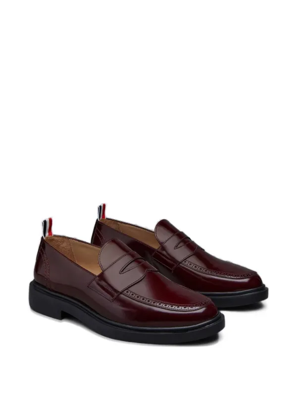 THOM BROWNE ペニーローファー Thom Browne Penny Leather Loafers | Red | FARFETCH IN