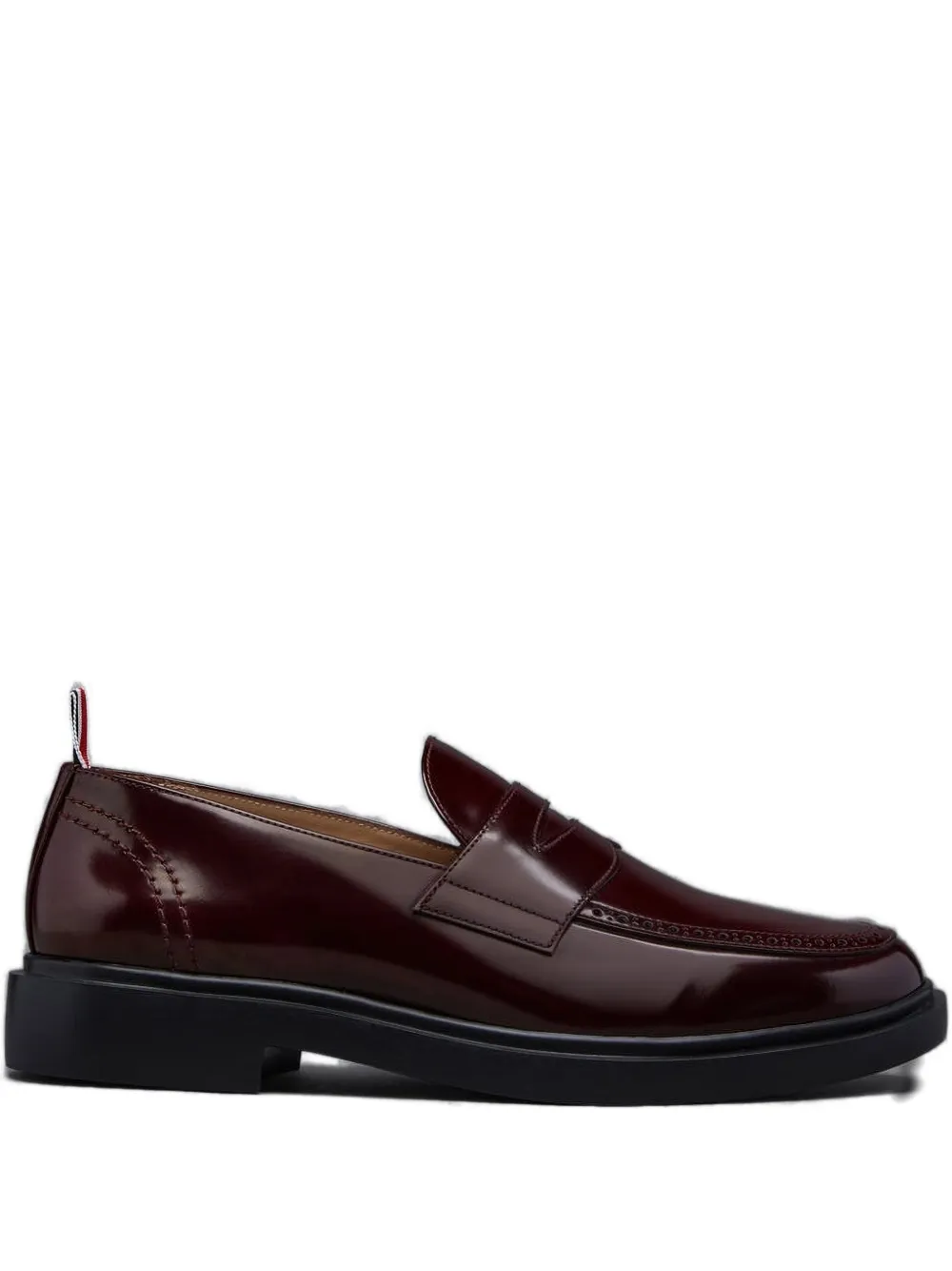 Thom Browne penny leather loafers Red