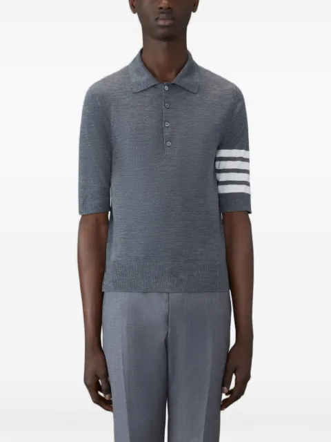 Thom Browne four-stripe short-sleeve polo shirt