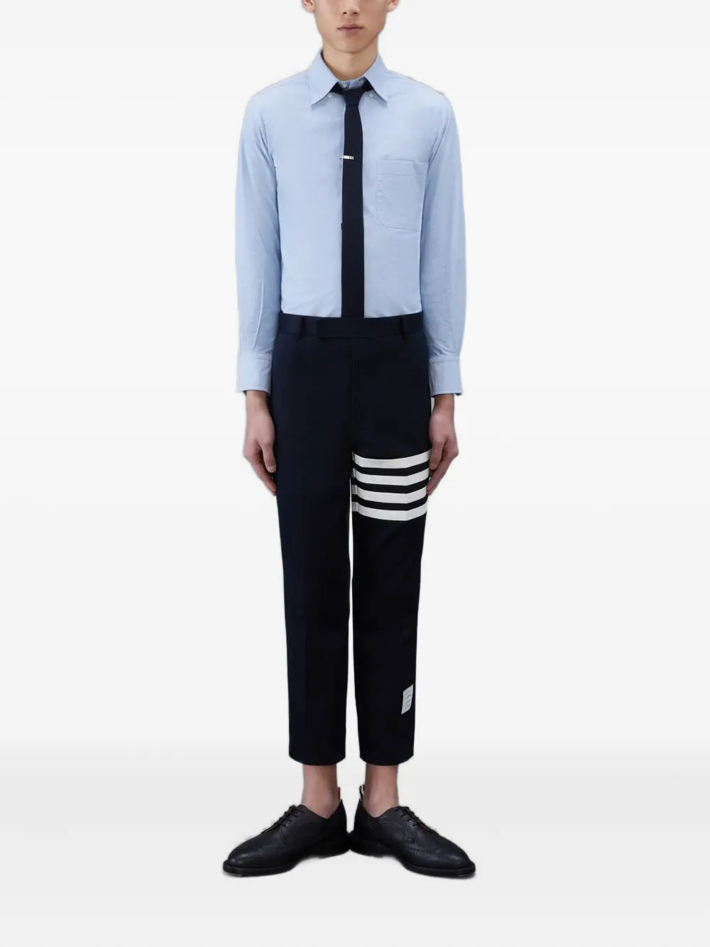 Thom Browne Oxford Long-sleeve Button-down Shirt In Blue