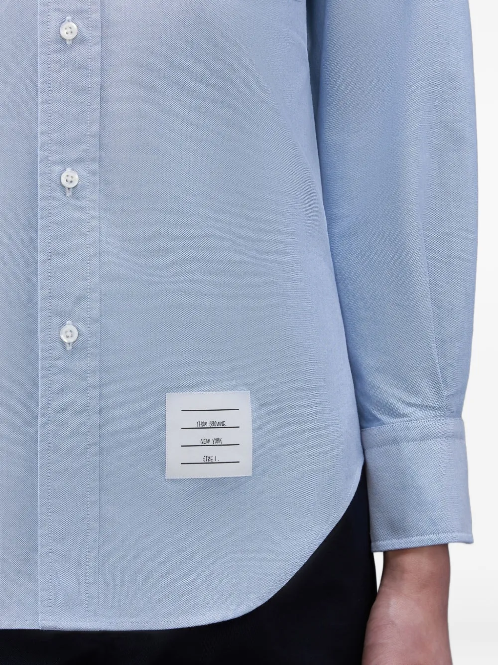 Thom Browne Oxford Long-sleeve Button-down Shirt In Blue