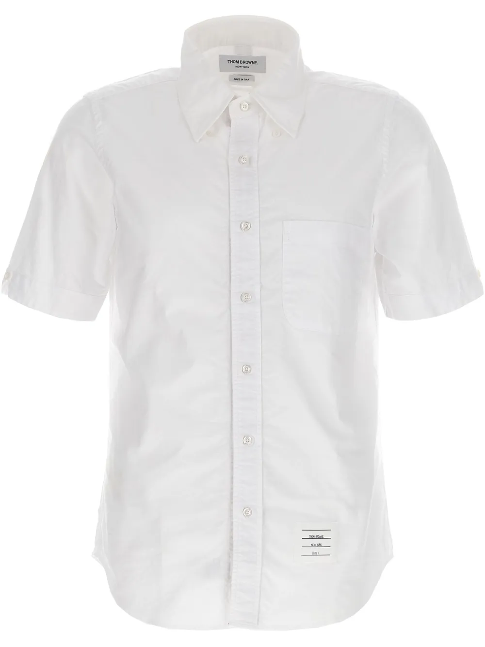 Thom Browne camisa de piqué con ribete de rayas RWB | blanco | Image 1