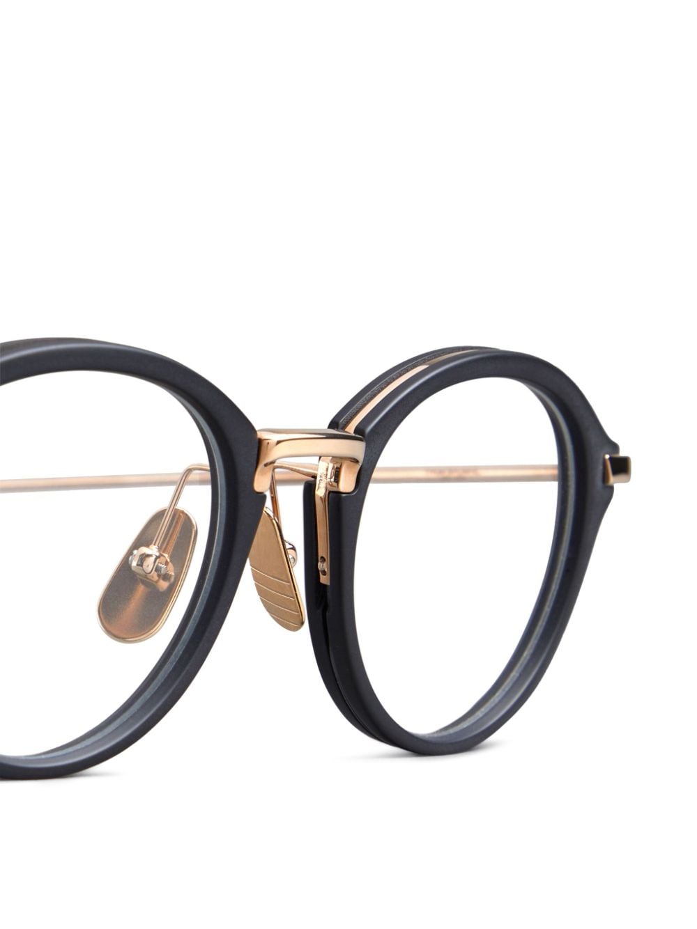 Shop Thom Browne Round-frame Glasses In Black