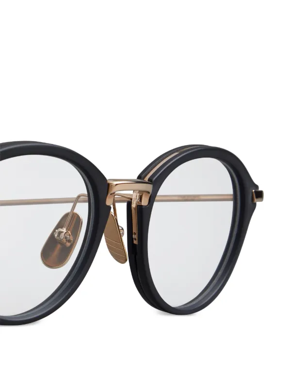 Thom Browne Eyewear ラウンド眼鏡フレーム | ブラック | FARFETCH JP