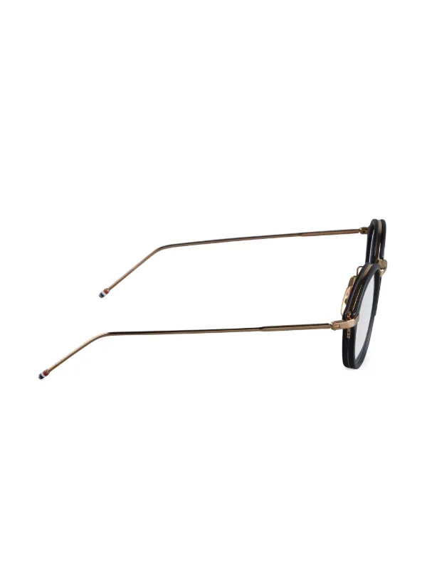 Thom Browne Eyewear round-frame Glasses | Black | FARFETCH JO