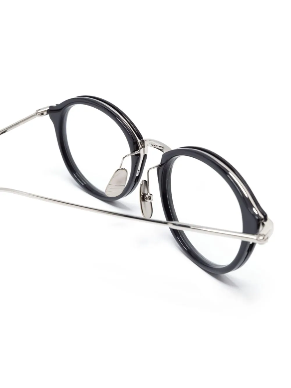 Shop Thom Browne Tortoiseshell Pantos-frame Glasses In 415 Navy