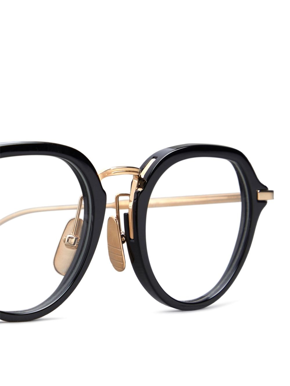 Shop Thom Browne Round-frame Glasses In Black