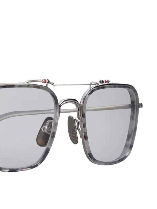 Thom Browne Eyewear Tortoiseshell rectangular-frame Glasses