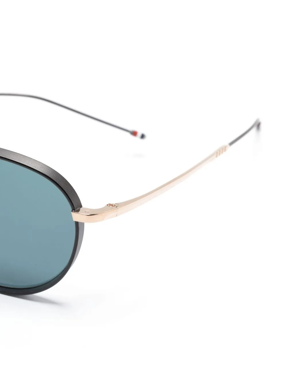 Thom Browne Eyewear Zonnebril met rond montuur Zwart