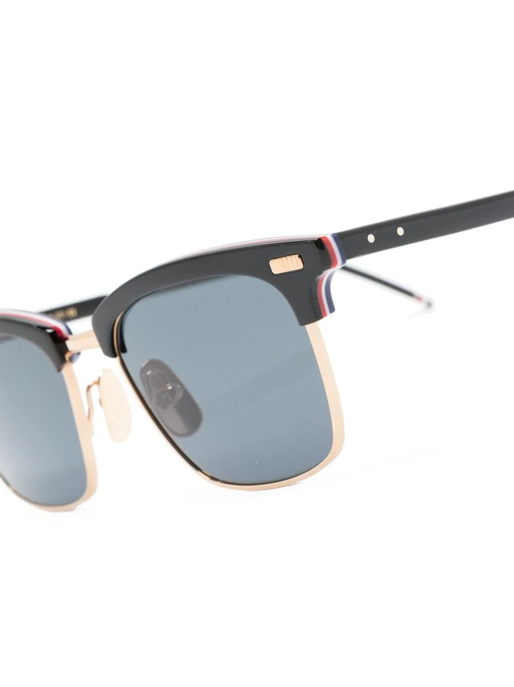 Thom Browne Eyewear Zonnebril met vierkant montuur Zwart