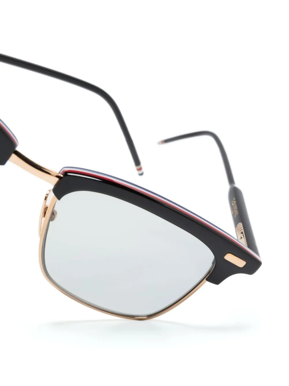 Thom Browne Eyewear Zonnebril met rechthoekig montuur Zwart