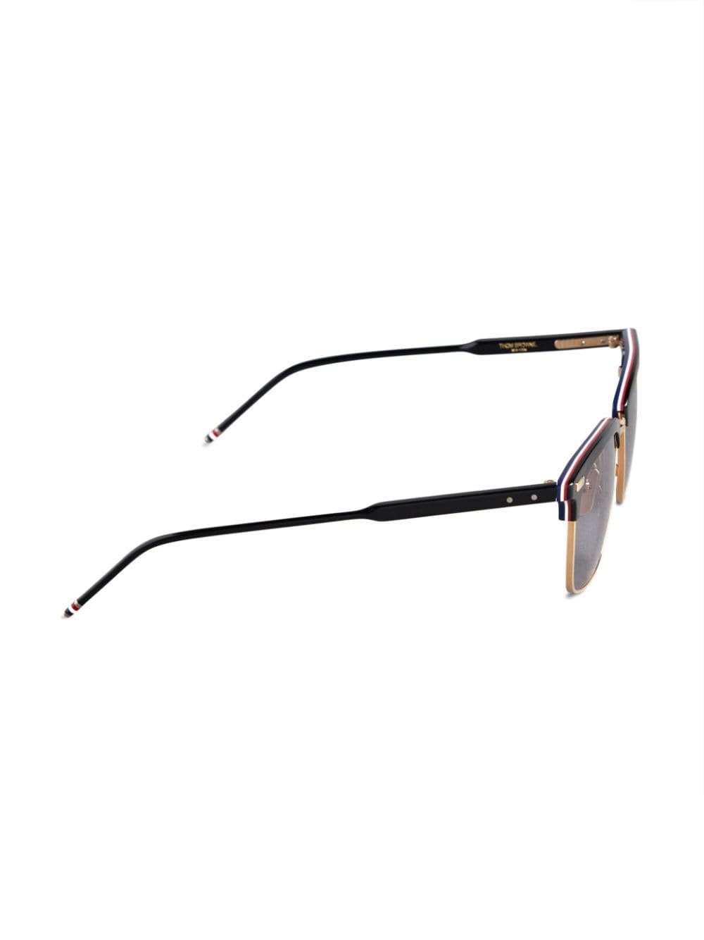 Shop Thom Browne Rectangle-frame Tinted Sunglasses In 001 Black