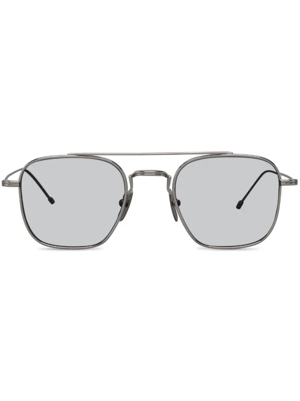 Thom Browne Eyewear Pilot Frame Tinted Sunglasses