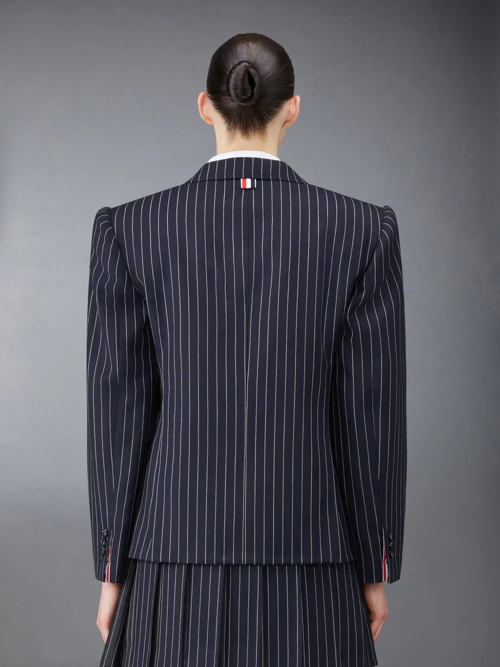 Thom Browne Pinstripe Oversized Double Breasted Sport Coat In Blue