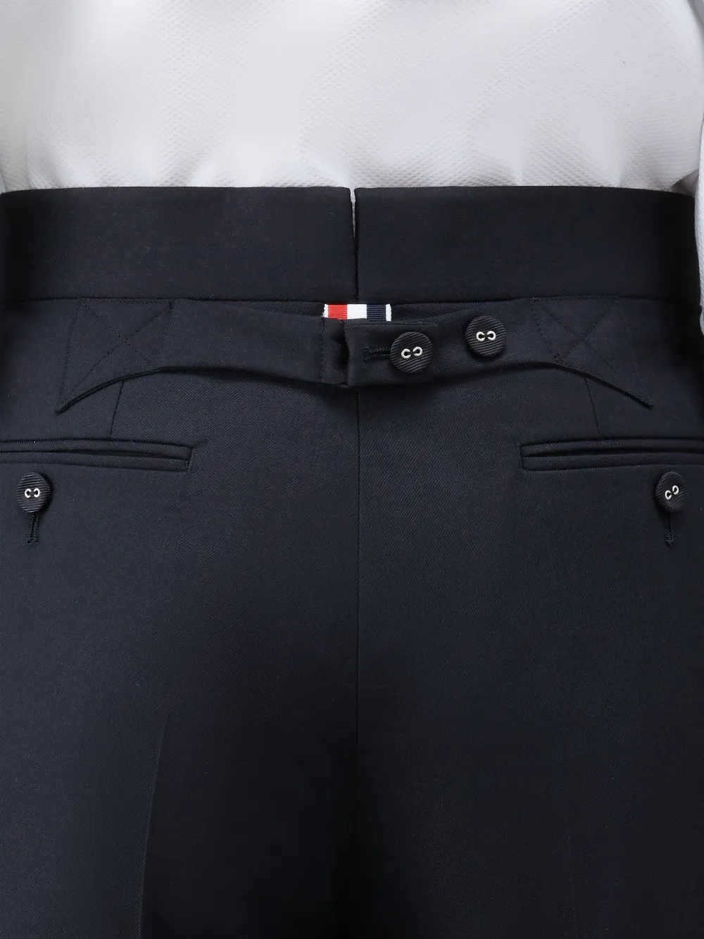 Thom Browne Twill shorts met bandje op de rug Zwart