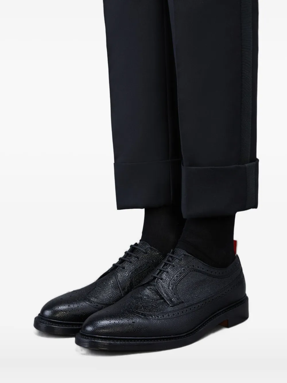 Thom Browne pebble-leather oxford shoes Black
