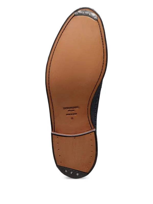 Thom Browne Pebble Lucido Leather Sole Longwing Brogues | Black