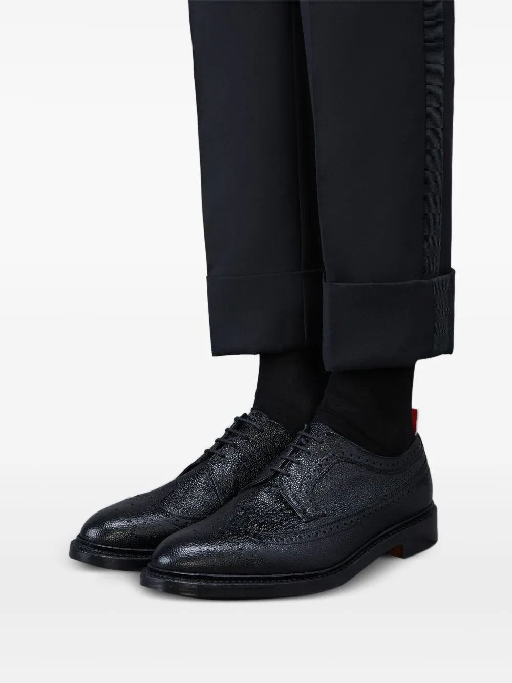 Thom Browne pebble-leather oxford shoes Black
