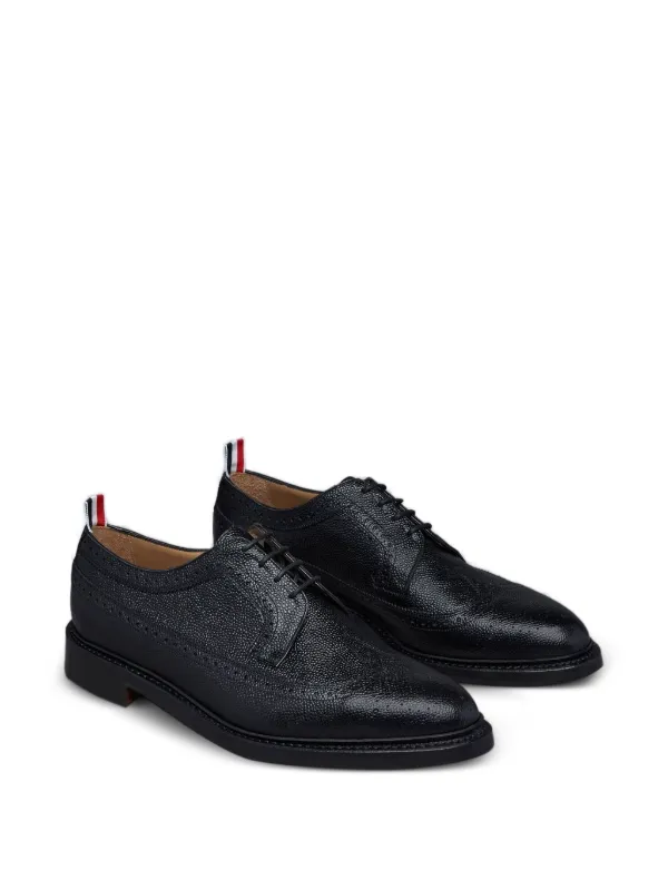Thom Browne Pebble Lucido Leather Sole Longwing Brogues | Black