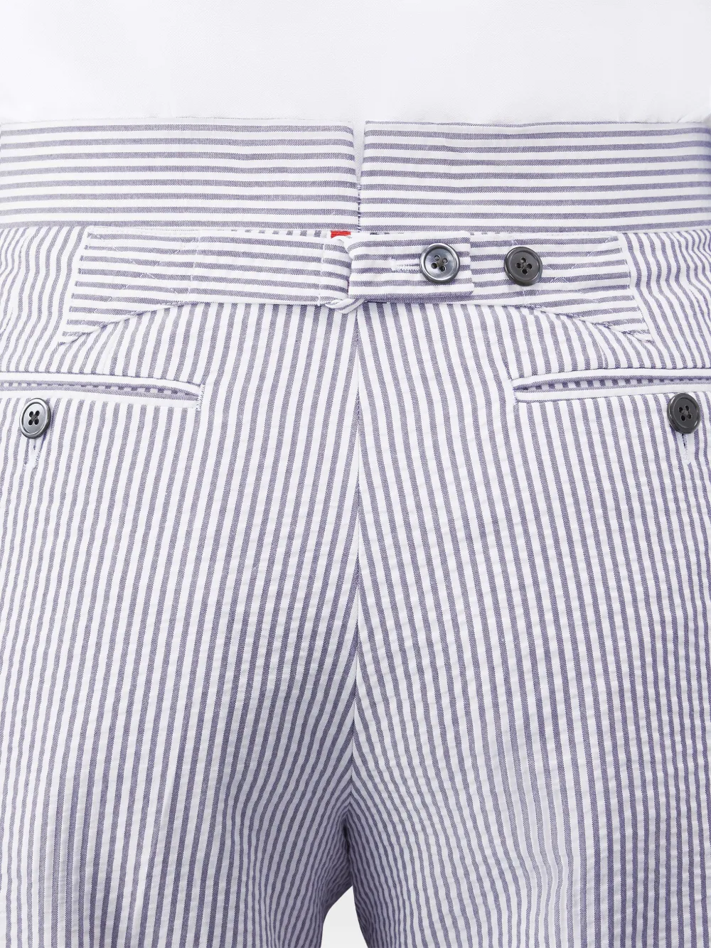 Thom Browne Classic seersucker shorts met bandje Blauw