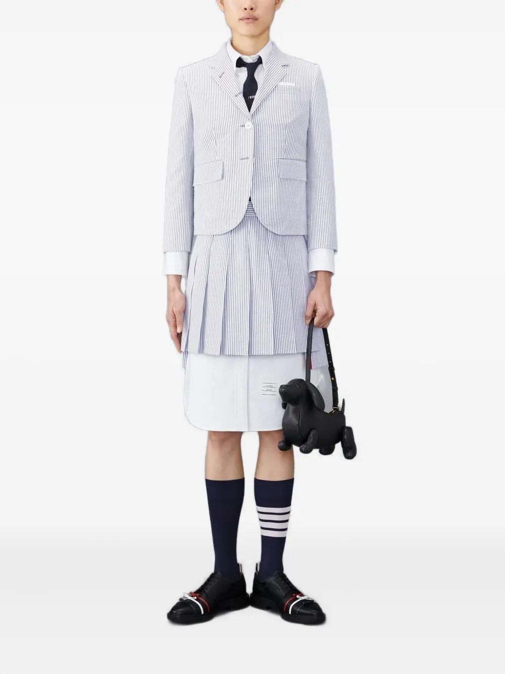 Thom Browne Gestreepte plooirok - Blauw