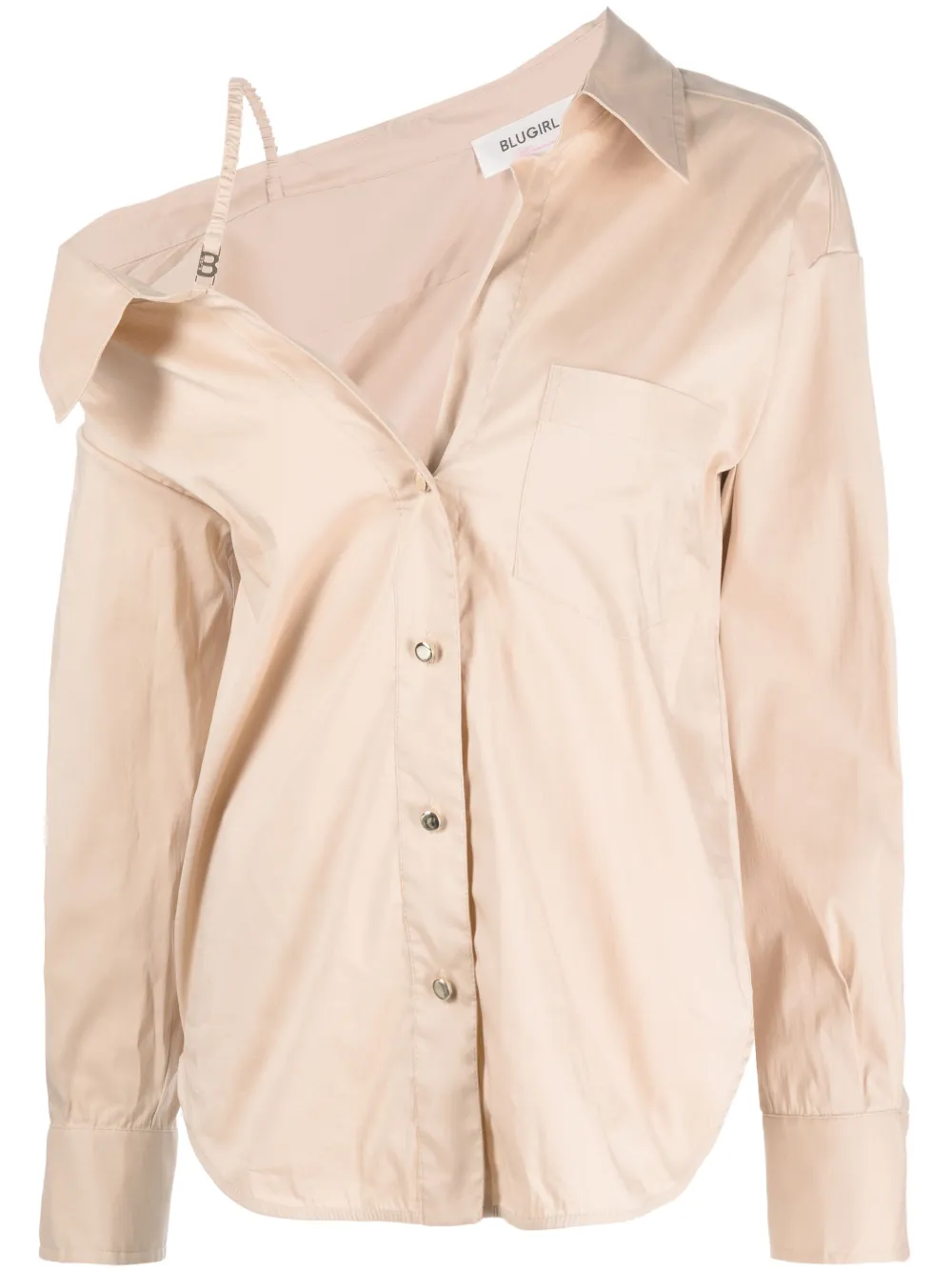 Blugirl asymmetric-design stretch-cotton shirt - Neutrals