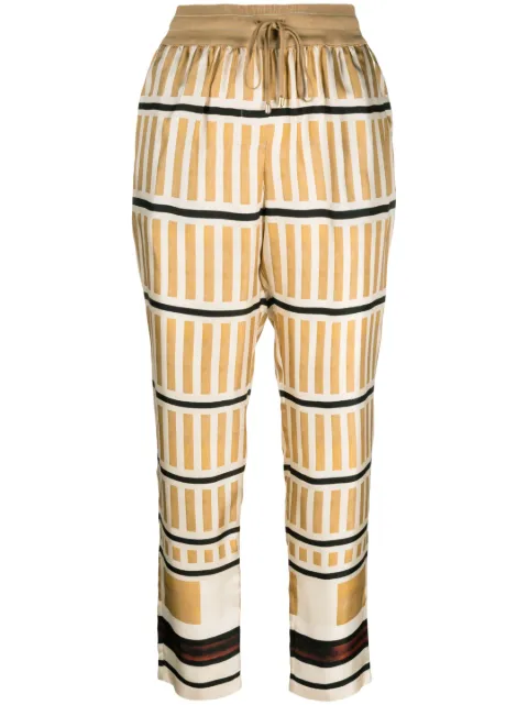 Lorena Antoniazzi stripe-print cropped trousers 