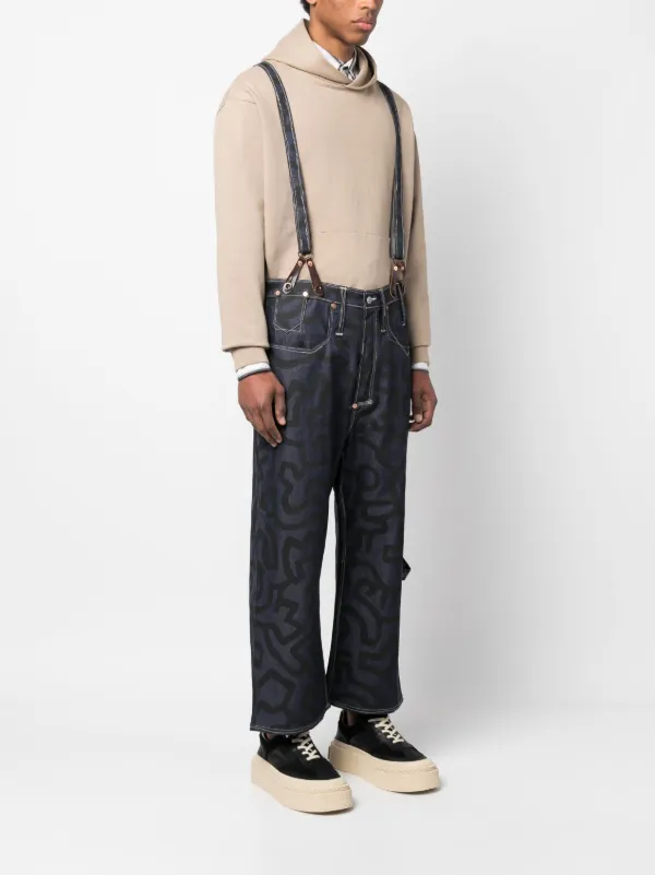Junya Watanabe MAN straight-leg abstract-print Trousers