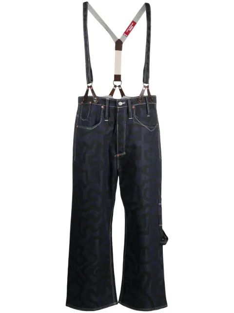 Junya Watanabe MAN pantalones rectos con estampado abstracto
