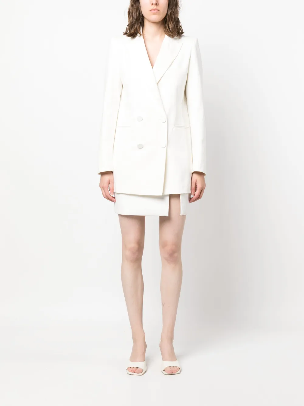 Amen Blazer met dubbele rij knopen - Wit