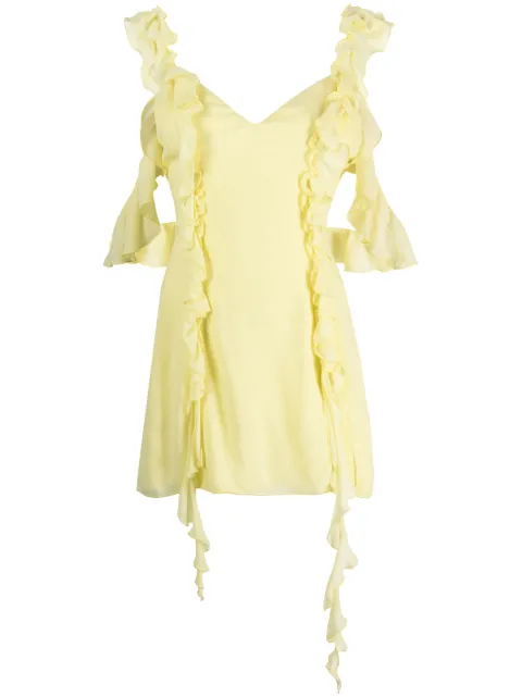 Amen - ruffled silk minidress