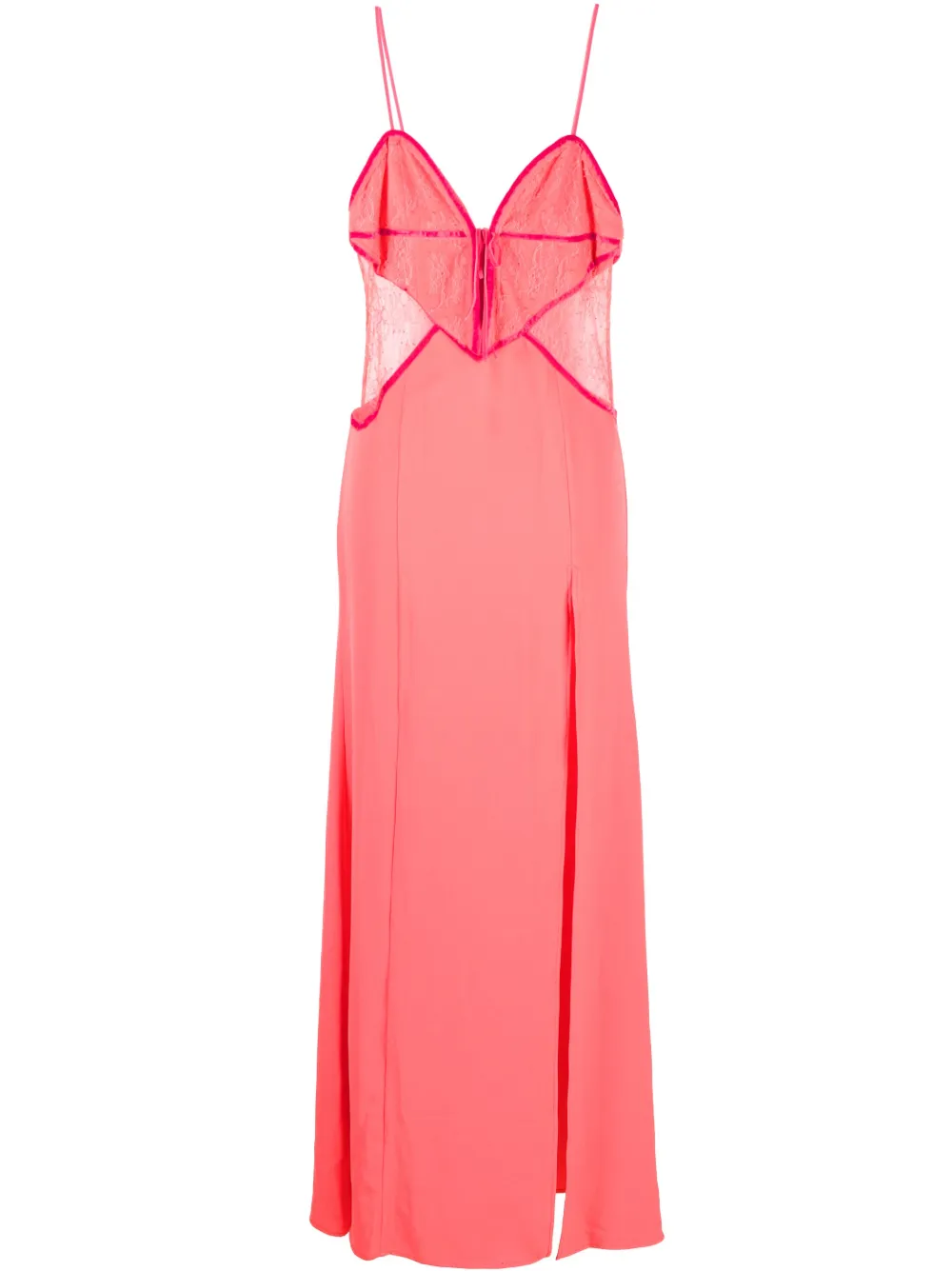 Amen Lace-detail Long Dress In Pink