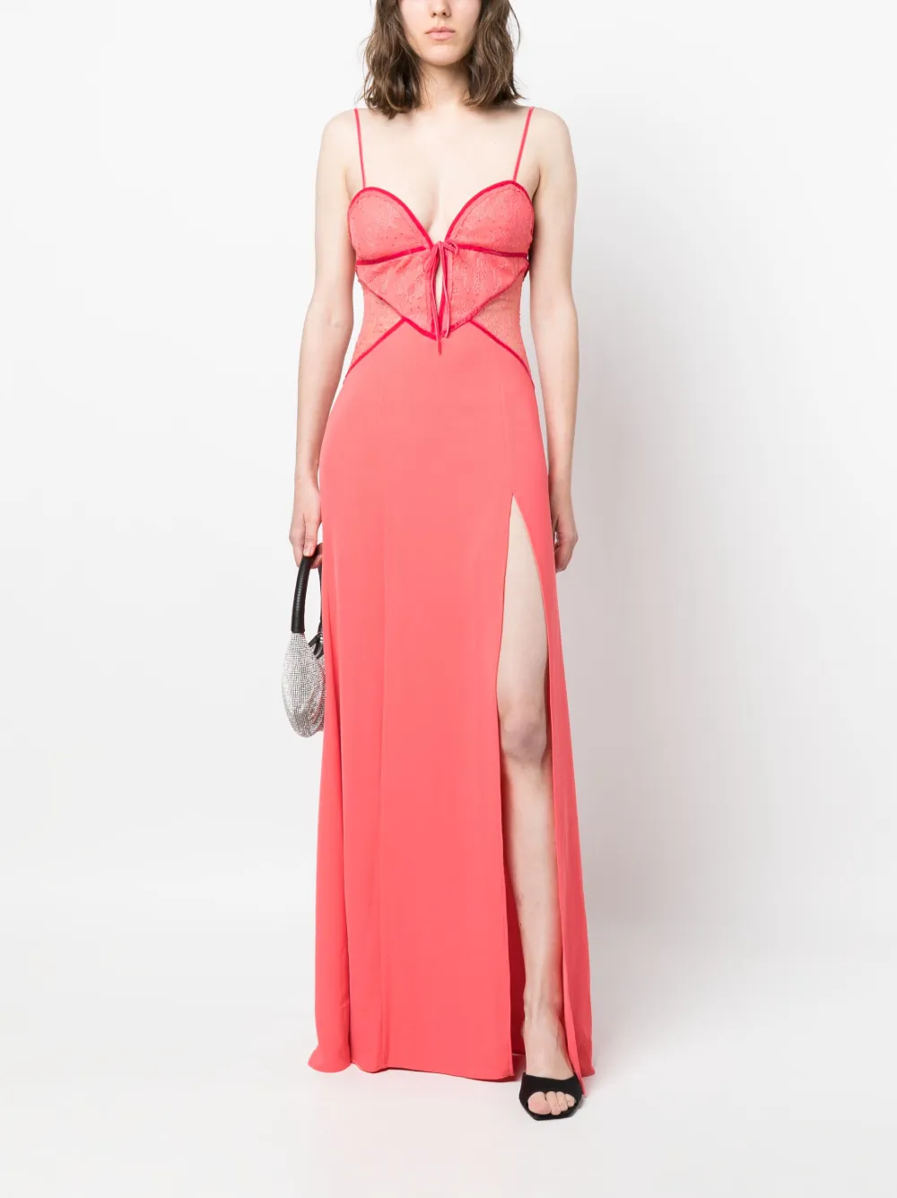 Amen Maxi-jurk met detail van kant - Roze