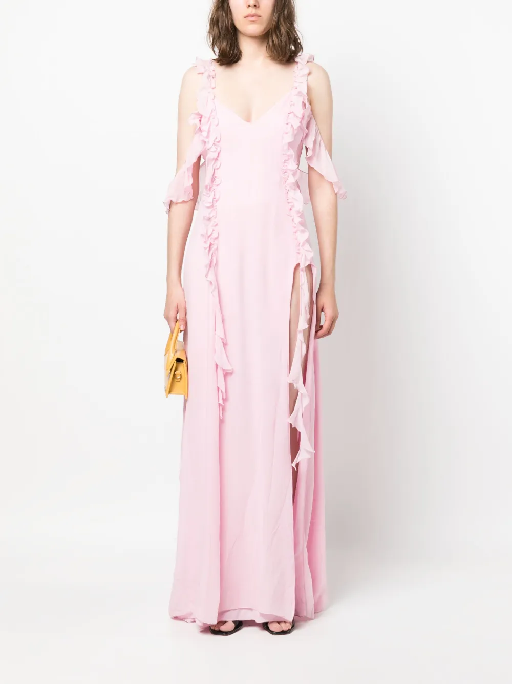 Amen Maxi-jurk met ruche - Roze