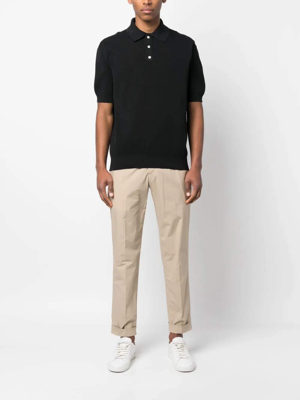 PT Torino Chino met toelopende pijpen - Beige